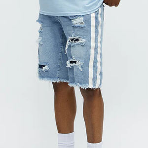 Pantalones Cortos de Mezclilla para Hombre, Lavado Claro, Material de Algodón, Ropa Casual, Ajustables y Transpirables, Corte Holgado, Cierre de Botón, Precio Económico - Product Image 6