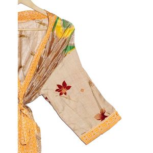 Robe Vintage en soie pour femme Kimono Spaghetti Strap Robe de chambre de mariée Bikini couverture recyclé matériel indien printemps thermique - Product Image 5