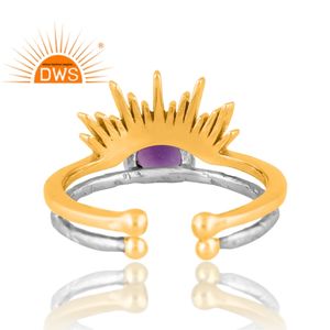 Anillo de piedras preciosas de amatista Natural de plata de ley de diseño caliente joyería personalizada para mujer regalo para ella - Product Image 2