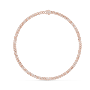 Collar de Eslabones Cubanos con Diamantes CVD VVS-VS EF de 7.208 CT, Creados en Laboratorio, Corte Brillante Redondo, Oro de 18K, 14K, Oro Rosa, Amarillo, Blanco - Product Image 3