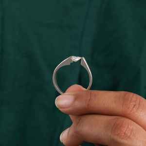 1.00 Carat Trillion Cut Lab Grown Diamond <b>Unique</b> Design Wedding Engagement Ring <b>Gift</b> <b>for</b> <b>Her</b> 14k White Gold - Product Image 4