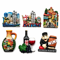 Aimant de réfrigérateur personnalisé souvenirs de Géorgie, sculpture 3D en résine Batumi Ali et Nino pour souvenir à thème voyage romantique pour distributeur