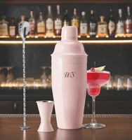 Kit de barman rose mat, shaker à cocktails et ensemble de doseurs, mélangeur de boissons de 24 oz avec bouchon, outils de bar à domicile
