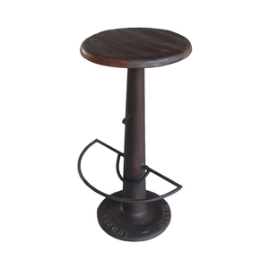 เก้าอี้บาร์ไม้แบบอุตสาหกรรมสไตล์วินเทจปรับความสูงได้สำหรับบาร์โรงแรมร้านกาแฟร้านอาหารร้านอาหารกลางแจ้ง - Product Image 1