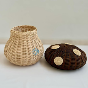 Panier en rotin conçu par champignon pour enfants panier de rangement naturel fait main fabriqué au Vietnam au meilleur prix - Product Image 6