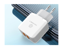 Chargeur mural Techancy TM02015 de haute qualité, luxe, mini, portable, 20W, 2 ports USB, charge rapide, matériau ABS
