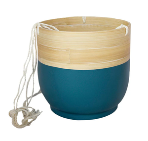 Pot de plante suspendu en bambou coloré avec corde, jardinière décorative d'intérieur en bambou tressé pour la vente en gros - Product Image 1
