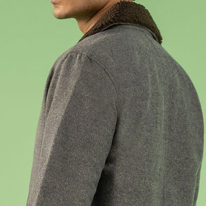 Chaqueta Vaquera Personalizable de Fabricante Directo con Cierre, Cuello de Piel de Lana, Manga Larga, Estilo Urbano de Invierno, Ropa para la Nieve, Alta Calidad ODM, Gris - Product Image 5