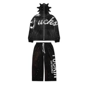 Conjunto Deportivo Informal de Invierno Unisex Personalizado de Alta Calidad, 100% Algodón Transpirable, con Impresión de Logotipo, Dos Piezas, Elástico para Entrenamiento - Product Image 1