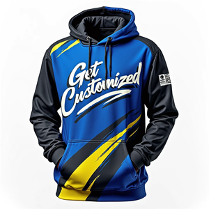 Sudadera con Capucha Extra Grande para Hombre, Estilo Urbano, Algodón Combinado, Sublimada Personalizada, Duradera, Informal, para Uso Diario - Product Image 3