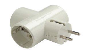 Adattatore triplo con TTL e supporto contatti in ceramica rinforzata IK07 250V 16A (Famatel 1303) - Product Image 1