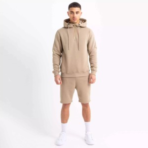 Conjunto de Sudadera con Capucha y Pantalones Cortos Personalizados para Hombre, 2 Piezas, Felpa, Secado Rápido, 100% Algodón, Chándal - Product Image 1