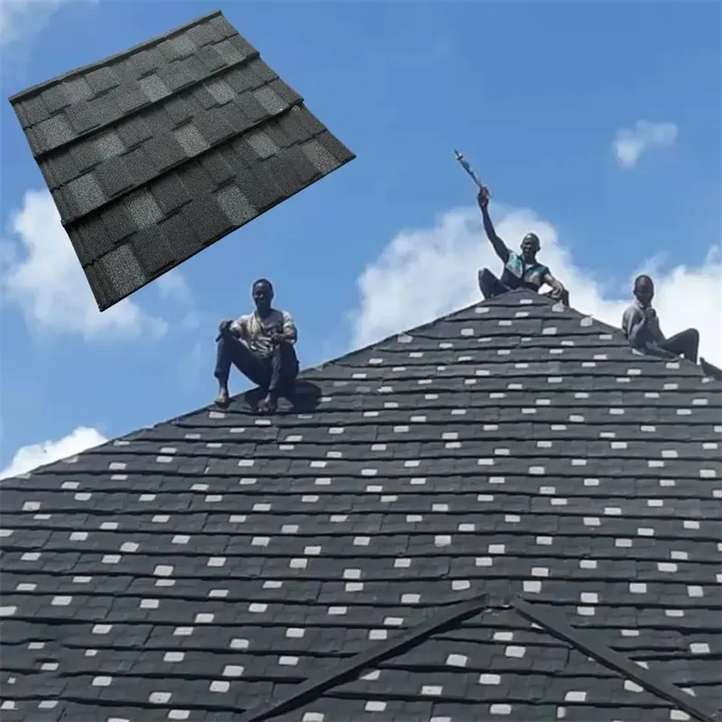 Telha de aço galvanizada para telhado de telhado de metal revestido de pedra mais vendida