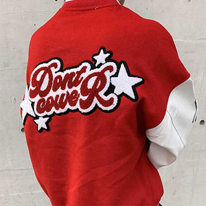 Blouson bombardier de baseball universitaire brodé sur mesure pour hommes écusson de tigre blanc rouge de haute qualité Vintage avant hiver universitaire - Product Image 3