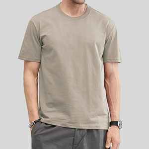 T-shirt à manches courtes et col rond de couleur unie pour hommes 100% coton polyester/coton fibre de bambou disponible en différentes tailles - Product Image 5