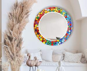 <b>Silver</b> mosaic <b>mirror</b>,round mosaic <b>mirror</b> - Product Image 2
