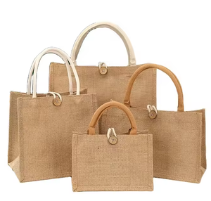 Sacs à provisions réutilisables de haute qualité en toile de jute personnalisable Textiles et produits en cuir sains - Product Image 4