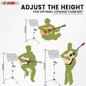 5 Core Music <b>Stand</b> Adjustable <b>Desktop</b> Book <b>Stands</b> Portable Sheet Holder All Metal Foldable Bookstand - Product Image 2