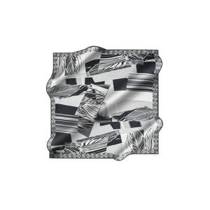 Cotton Handkerchief Scarf-Black and White Square Pattern - Product Image 1