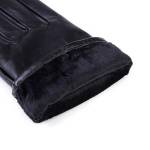 Gants en cuir d'hiver vintage personnalisés pour hommes, solides, noirs et chauds, neufs pour une utilisation quotidienne en plein air et une fête, conduite à la mode - Product Image 6