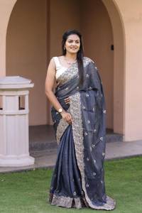 New Collection Wedding Dress Saree <b>for</b> <b>Festival</b> Wear Women's Clothing in Sky Blue Colour & Paisley Design Saree - Product Image 3