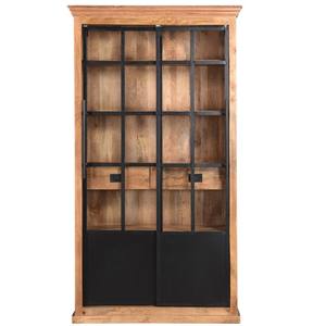 Vitrina de estilo industrial, puertas correderas de madera maciza de mango y hierro, superventas - Product Image 1