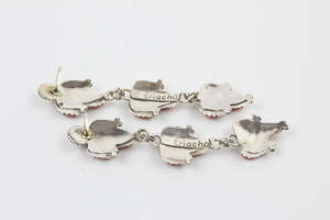 Zuni Coral Clusterwork <b>Dangle</b> <b>Earrings</b> by Glenda Eriacho Handmade <b>Earrings</b> DESGNER <b>Earrings</b> 925 Sterling Silver <b>Earrings</b> - Product Image 2