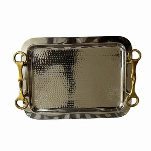 New Decorative Metal Serving <b>Tray</b> Square Shape <b>Silver</b> Plated for Hotel & Restaurant Snacks & <b>Drinks</b> Serving <b>Tray</b> - Product Image 3
