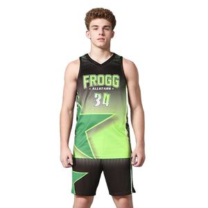Conjuntos de Camisetas y Pantalones Cortos de Baloncesto Sublimados Personalizados, Uniformes de Baloncesto para Hombre de Secado Rápido - Product Image 1