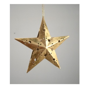 <b>Star</b> Cut Design Gold Brass <b>Hanging</b> <b>Star</b> Ornaments For Home Christmas X Mas Tree Decorative <b>Hanging</b> Ornaments - Product Image 1