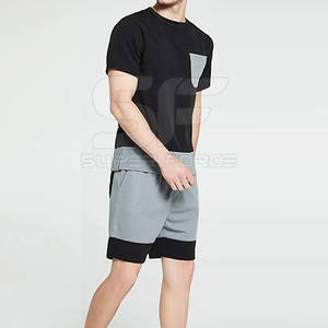Conjunto de camiseta y pantalones cortos OEM para hombre, diseño personalizado, moda, entrenamiento de gimnasia, traje informal, Conjunto de camiseta y pantalones cortos para hombre - Product Image 5