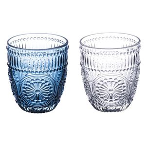 Set di 2 Bicchieri d'Acqua Siviglia Sibilla 330ml Blu Cobalto e Trasparente - Product Image 1