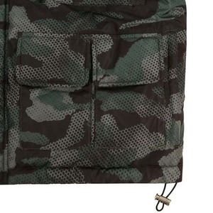 Chaqueta acolchada de lona recubierta de invierno con estampado completo de color personalizado para hombre con cuello alto y logotipo personalizado - Product Image 6