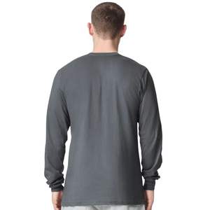 เสื้อยืดแขนยาวลำลองผู้ชาย ผ้าฝ้ายเนื้อนุ่ม คอกลม สีพื้น ใส่สบาย สไตล์สตรีทแวร์ - Product Image 2