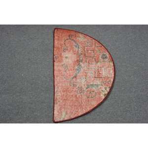 Tapis Vintage en Laine Turque 2.5 x 1.5ft Rouge Vert Patchwork Design Latex Backing-Style Classique Rectangle Couloir Grandes Chambres - Product Image 3