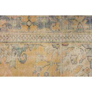 Alfombra de lana turca Vintage de 16x33 pies, diseño de retales amarillo y verde, técnica de tejido plano para decoración para sala de estar, respaldo de látex de 4m de ancho - Product Image 5