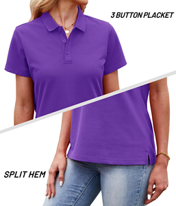 New Arrival Ladies Plain <b>Polo</b> Shirt Breathable Cotton Summer <b>Polo</b> Top OEM Private Label Supplier - Product Image 2