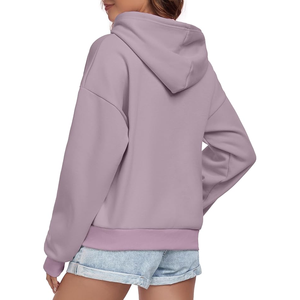Sudadera con capucha de talla grande para mujer, cómoda sudadera de algodón 100% con logotipo frontal, estilo coreano para uso regular de invierno - Product Image 5