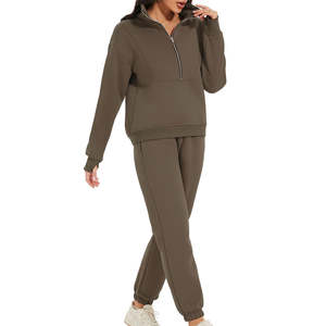 Nouveau design de survêtements d'hiver en coton polaire personnalisés coupe ajustée survêtement respirant avec impression de logo personnalisé pour femmes - Product Image 4