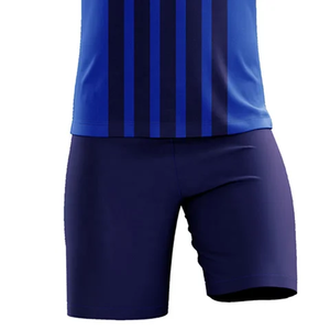 Custom Sublimated Soccer Jersey Set Men's Blue Striped Short Sleeve Moisture Wicking <b>Athletic</b> Fit All Seasons Football Uniform - Product Image 5