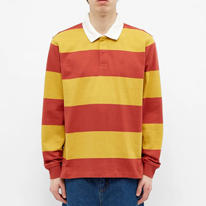 China nuevo estilo otoño manga larga Slim Fit 200g algodón Spandex azul marino hombres polos, polos para hombres - Product Image 5