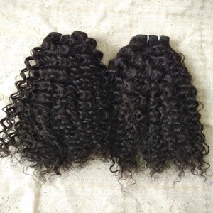 Paquets de cheveux humains bouclés crépus vierges indiens | Extensions de cheveux de temple 100% brut | Tissage de cheveux bouclés en vrac naturel pour la vente en gros - Product Image 3