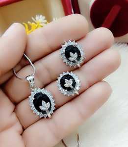 Trending American Diamond Pendant Set Cz Stone Party Wear Premium Design Indian Women Jewellery Handmade Bulk Product - Product Image 1