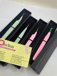 Volume russe durable 45 Pince à cils à pointe de fibre à 90 degrés Ensemble de pointes multi-plasma Poignée à revêtement de couleur Acier inoxydable - Product Image 6