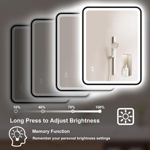 Square LED Bathroom <b>Mirror</b> with Front and Back <b>Light</b> Black Metal Frame for Salon and Apartment Use - Product Image 4