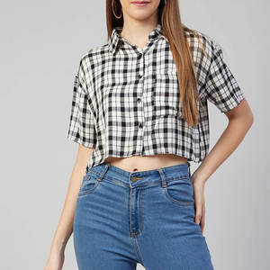 Camisas cortas de poliéster transpirable de diseño personalizado de alta calidad para mujer, camisas holgadas de algodón multicolor para mujer - Product Image 1