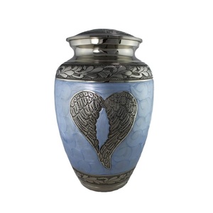Dome <b>Top</b> Design Aluminum Cremation Adult Urn Wings an <b>Angel</b> Purple Pearl Cremation Urn for Human Ashes - Product Image 2