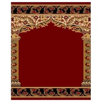 Ensemble de tapis de prière pour mosquée MASJID de qualité supérieure en acrylique/polyester jacquard Wilton, design carré à poils moyens brodés