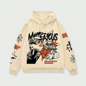 เสื้อสเวตเตอร์วินเทจมีฮู้ดสำหรับผู้ชายทรงโอเวอร์ไซส์พิมพ์ลายสำหรับผู้ชายทันสมัย - Product Image 1