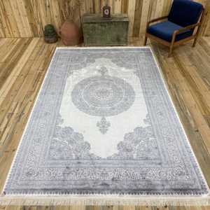 Alfombra Turca, Alfombra Grande de 6.3x6.7 pies, Alfombra Vintage de Seda Azul Abstracta - Product Image 1